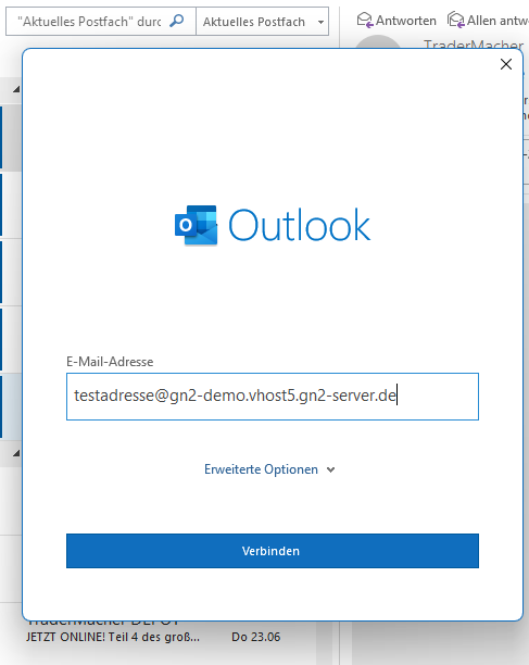 outlook konto hinzufuegen