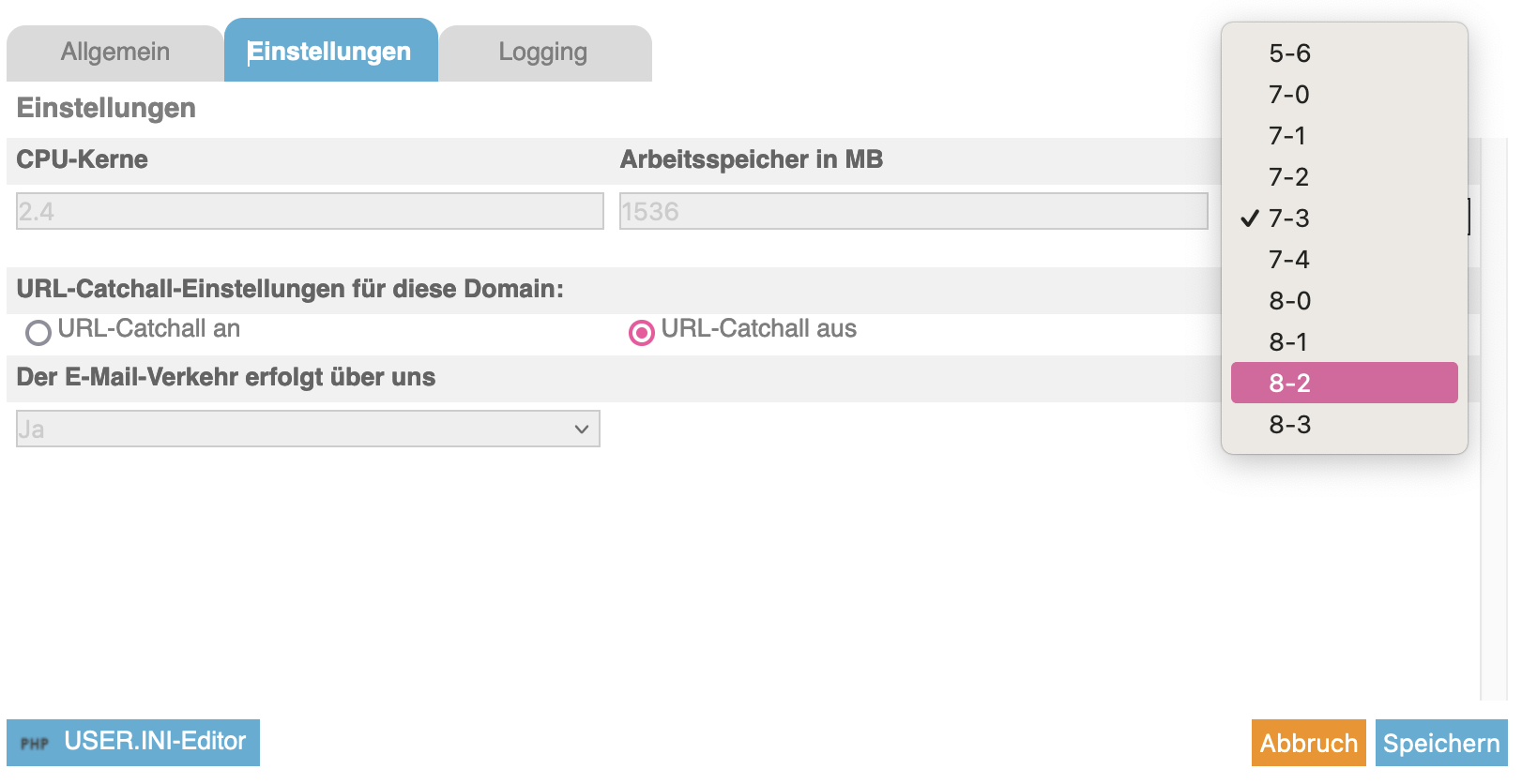 php version gn2 hosting